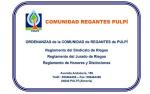 ORDENANZAS DE LA COMUNIDAD DE REGANTES DE PULP